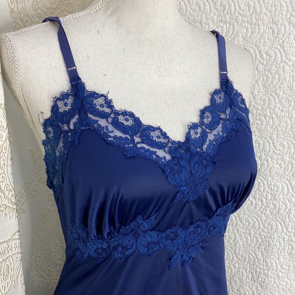 Blue fitted slip dress - Picture 5 of 6